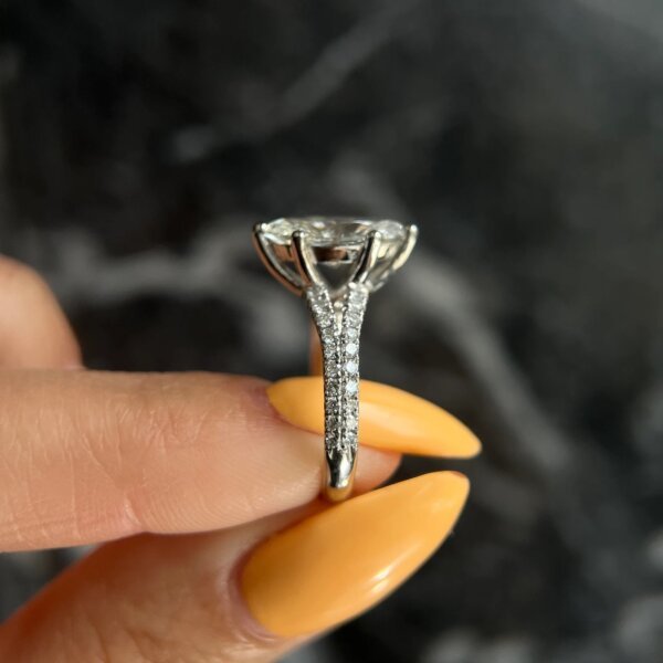 Marquise Shape Moissanite Diamond Promise Ring