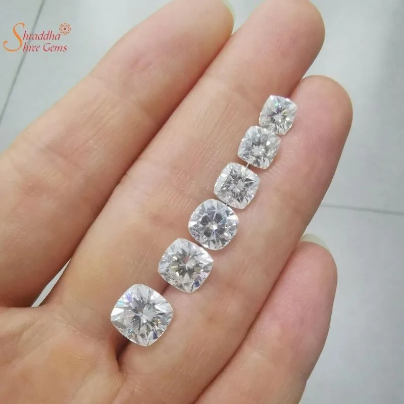 Loose Cushion Cut Moissanite Stone