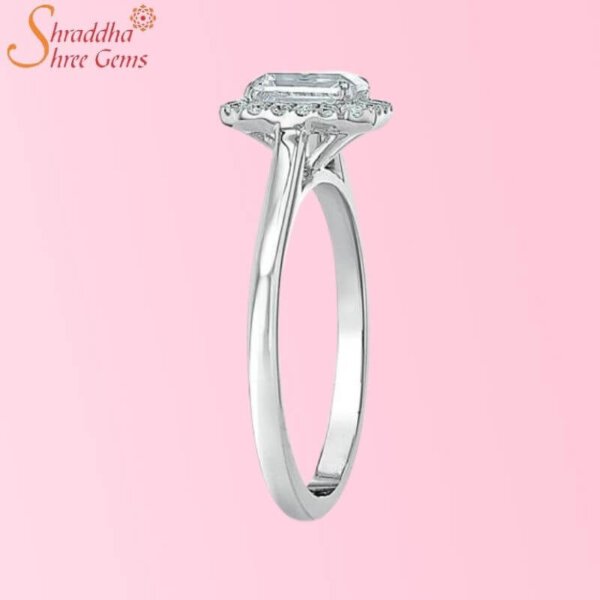 emerald cut moissanite diamond promise ring
