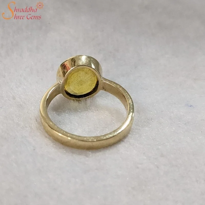 Certified yellow sapphire gemstone ring