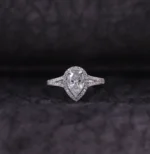 Pear Shape Moissanite Diamond Promise Ring