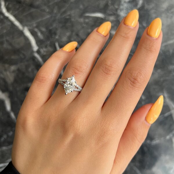 Marquise Shape Moissanite Diamond Promise Ring