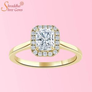 Radiant Shape Moissanite Diamond Promise Ring