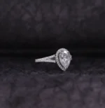 Pear Shape Moissanite Diamond Promise Ring