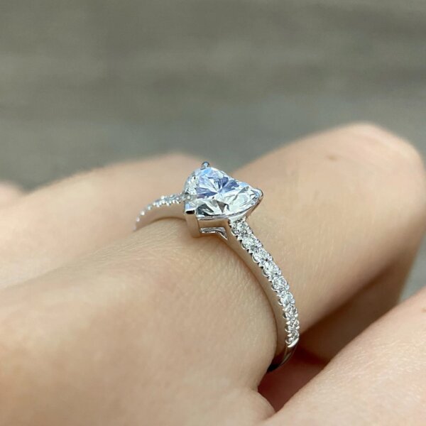 Heart Shape Moissanite Diamond Engagement Ring