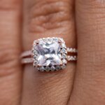 Princess Shape Moissanite Diamond Promise Ring