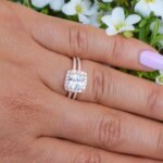 Princess Shape Moissanite Diamond Promise Ring