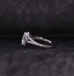 Pear Shape Moissanite Diamond Promise Ring