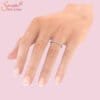 round brilliant cut moissanite diamond wedding band