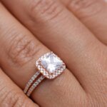 Princess Shape Moissanite Diamond Promise Ring