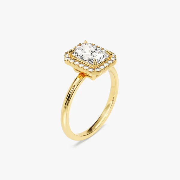 Radiant Shape Moissanite Diamond Promise Ring