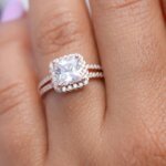 Princess Shape Moissanite Diamond Promise Ring