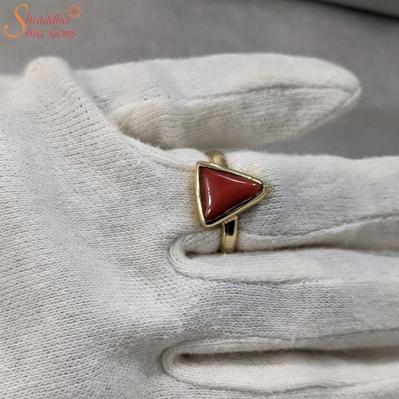 Amazon.com: Natural Certified Triangle Shape Red Coral Moonga Gemstone  Unisex Ring In 92.5Sterling Silver, Birthstone Jewelry, Coral Ring (Men,  4.00 Ct.): Clothing, Shoes & Jewelry