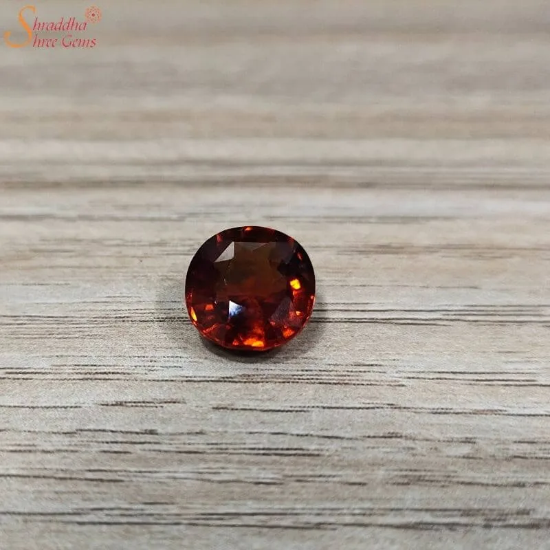 Round Shape Loose Hessonite Garnet Gemstone