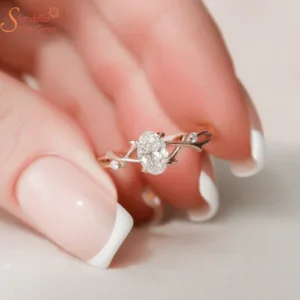Designer Oval Shape Moissanite Diamond Ring