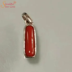 Natural Coral Gemstone Pendant, Moonga Pendant