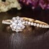Round Bridal Ring, Moissanite Diamond Ring