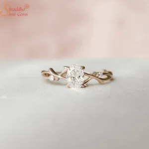 Designer Oval Shape Moissanite Diamond Ring