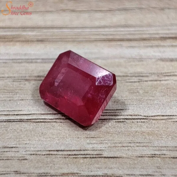 Emerald Shape 6 Carat Loose Ruby Gemstone (Manik)