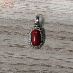 Natural Coral Pendant, Moonga Pendant
