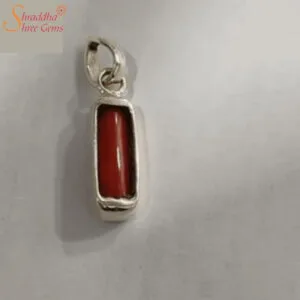 Natural Coral Gemstone Pendant, Moonga Pendant