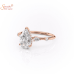 Pearl Shape Moissanite Diamond Wedding Ring