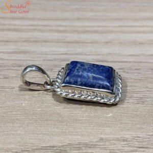 Natural Lapis Lazuli Pendant In Sterling Silver