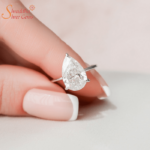 Beautiful Pearl Shape Moissanite Diamond Ring