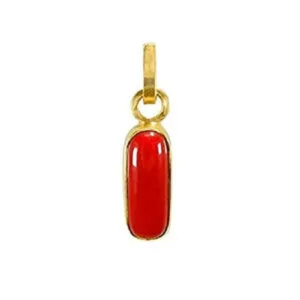 Oval Shape Coral Gemstone Pendant