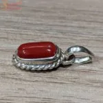 Natural Coral Pendant, Moonga Pendant