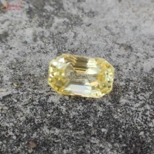 Emerald Shape 5 Carat Yellow Sapphire Gemstone