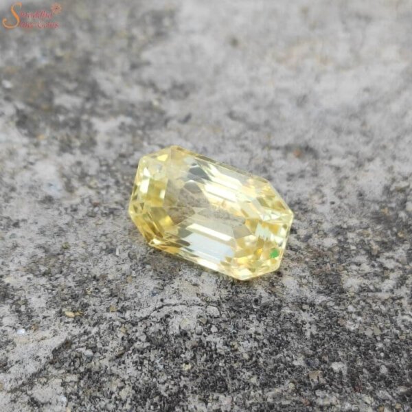 Emerald Shape 5 Carat Yellow Sapphire Gemstone