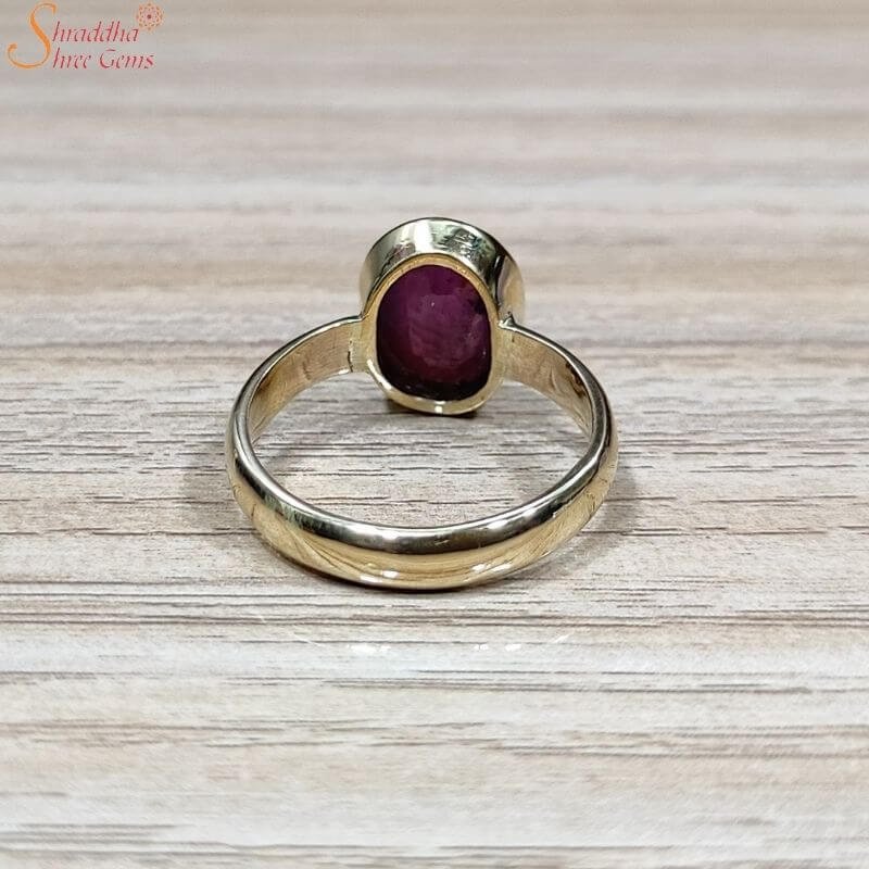 Certified Ruby (Manik) Gemstone Ring, July Birthstone Ring - Shraddha Shree  Gems