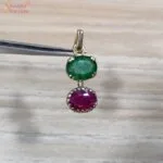 Emerald And Ruby Gemstone Pendant