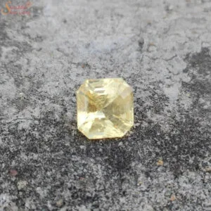 Emerald Shape 6 Carat Yellow Sapphire Gemstone