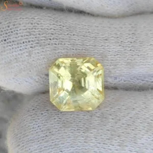 Emerald Shape 6 Carat Yellow Sapphire Gemstone