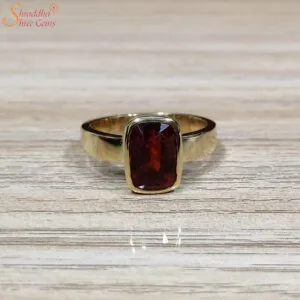 Natural Hessonite Garnet (Gomed) Gemstone Ring