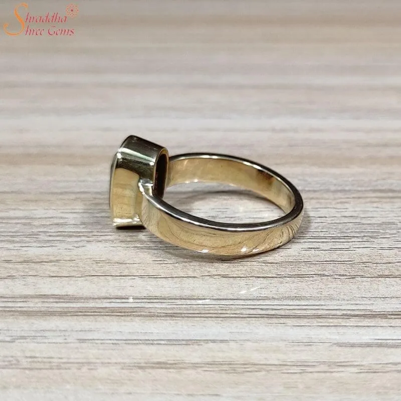 Natural Hessonite Garnet (Gomed) Gemstone Ring