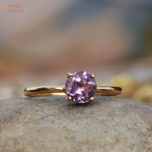 Certified Amethyst Gemstone Ring In Sterling Silver