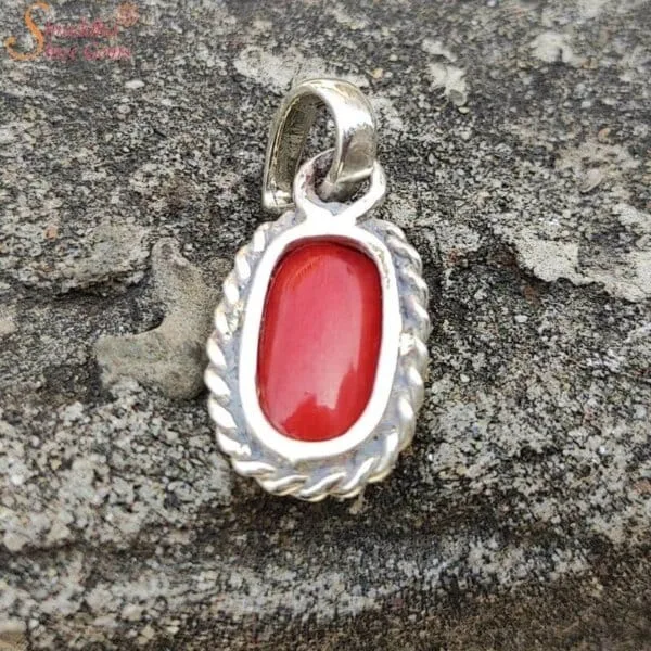 Natural Coral (Munga) Gemstone Pendant Shraddha Shree Gems