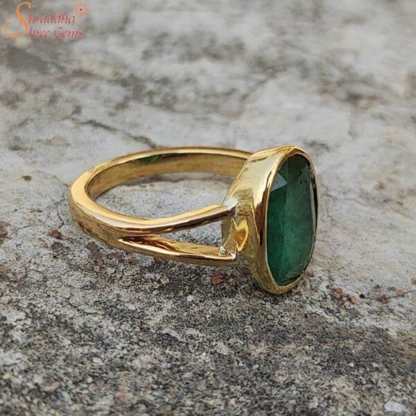 Buy CEYLONMINE Panna stone silver ring natural original gemstone Emerald gemstone  ring for women men Online - Get 66% Off