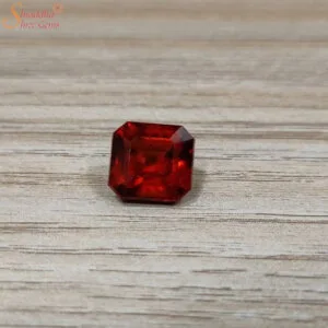 7 Carat Loose Hessonite Garnet Gemstone (Gomed) In Asscher Shape