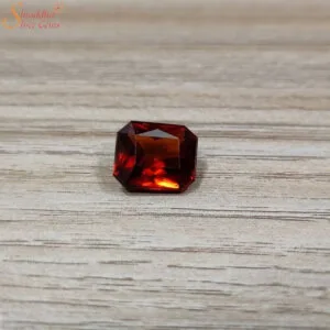 Emerald Shape 6 Carat Hessonite Garnet Gemstone (Gomed)