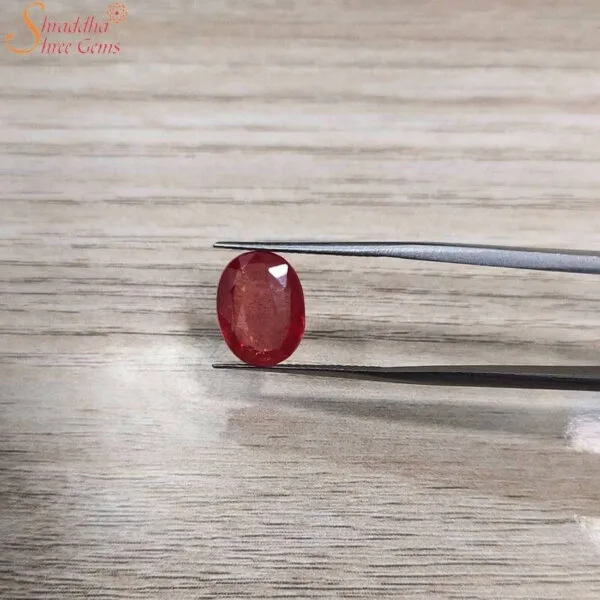 oval shape loose red sapphire gemstone