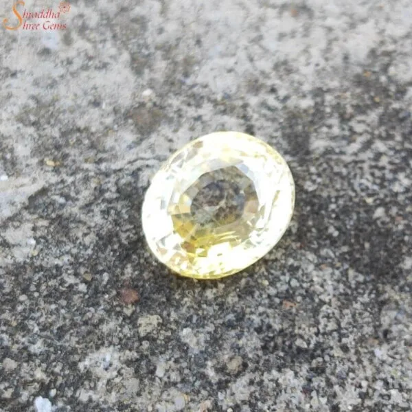 Oval Shape 6 Carat Yellow Sapphire Gemstone