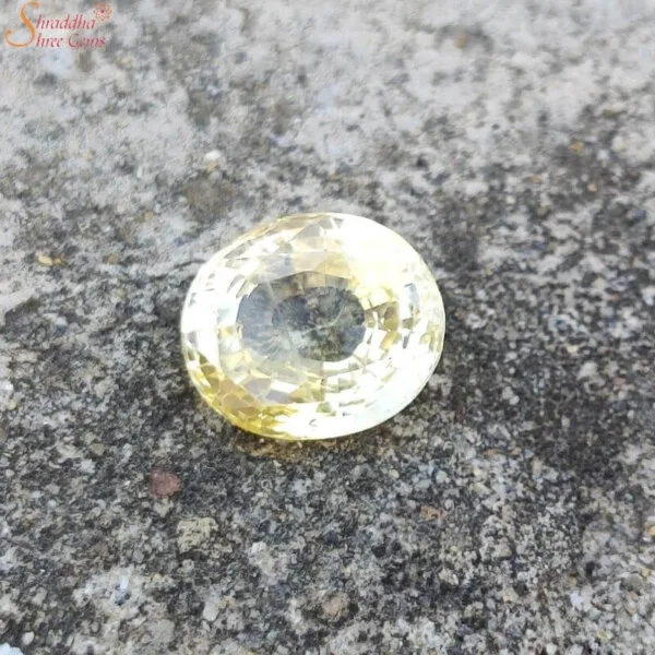 Oval Shape 6 Carat Yellow Sapphire Gemstone