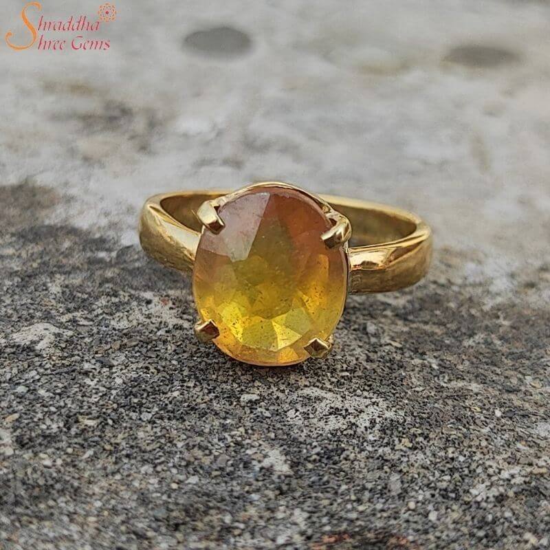 Buy Aurra Stores Yellow Sapphire Ring With Natural Pukhraj Stone Lab  Certified Online at Best Prices in India - JioMart.