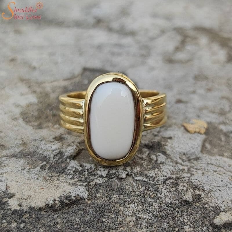 Buy Natural White Coral Ring-men Ring-women Ring-personalized Birthstone  for Unisex-statement Ring-white Stone Silver Ring Christmas Gift Online in  India - Etsy