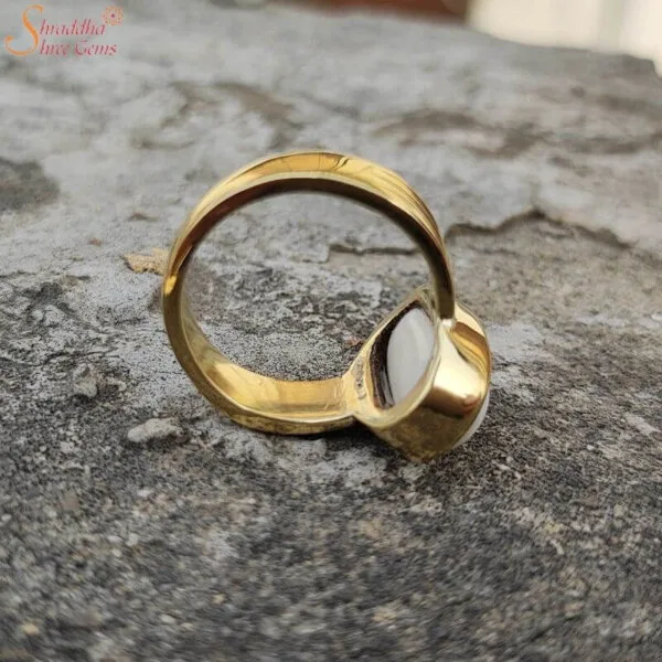 Natural White Coral Gemstone Ring