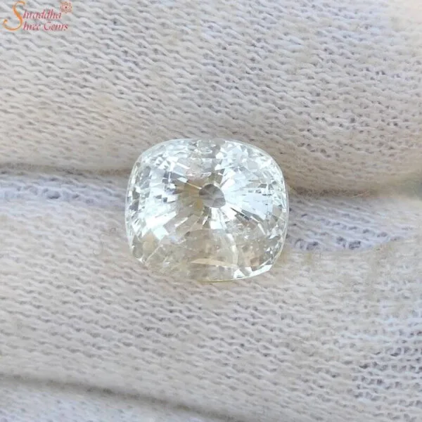 Natural White Sapphire (Safed Pukhraj) Gemstone Shraddha Shree Gems